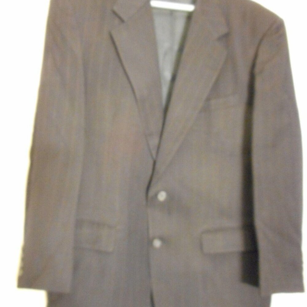 Vintage Stafford Navy Blue Pinstripe Wool Suit w/ Pleated pants - Union Label - Picture 6 of 12